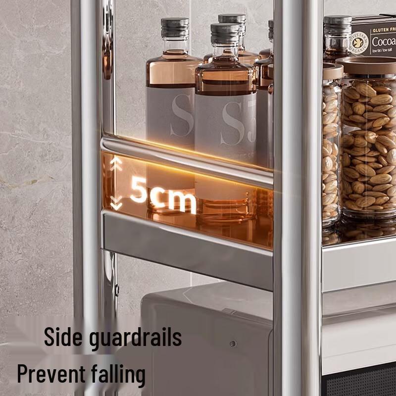 Yingbai 5-Layer Gunmetal Gray Stainless Steel Kitchen Storage Rack