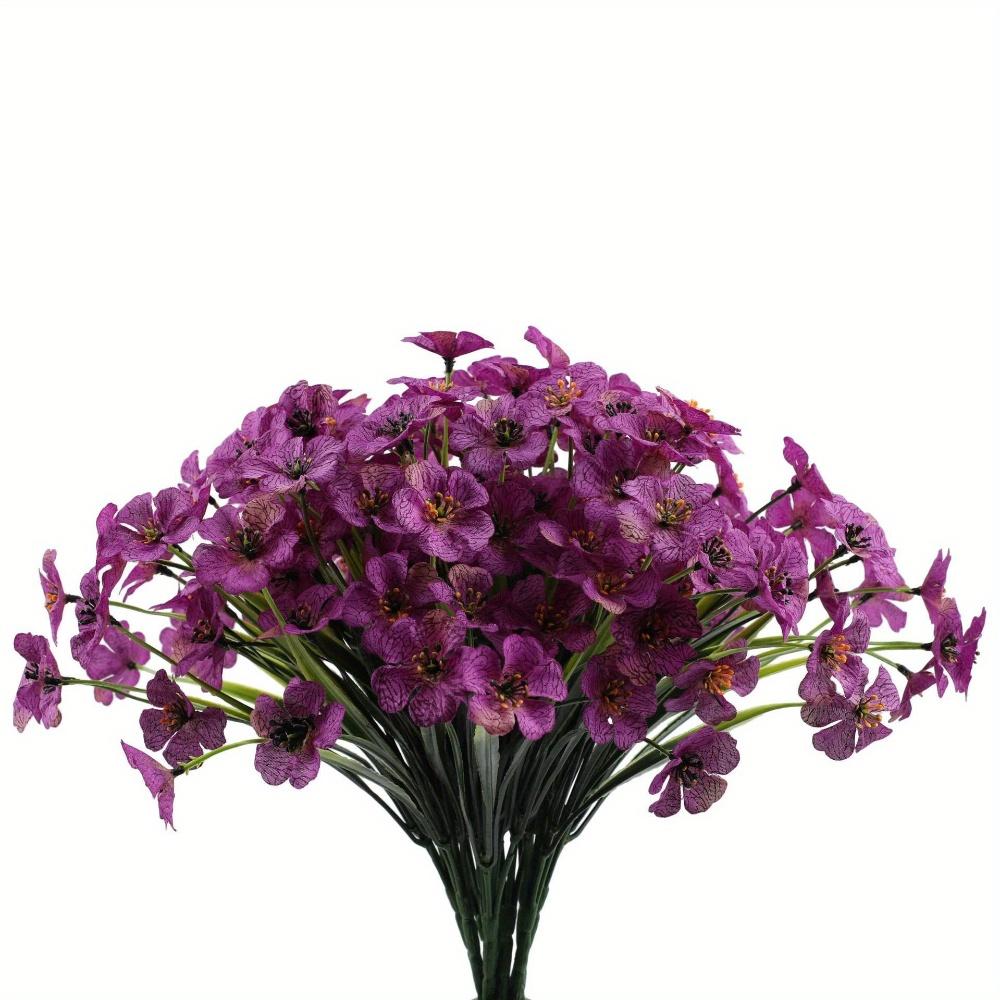 6pcs Artificial Wild Violet Flowers, for Indoor and Outdoor Hanging Plants, Farmhouse Decoration, Tabletop Placement,  Without Container