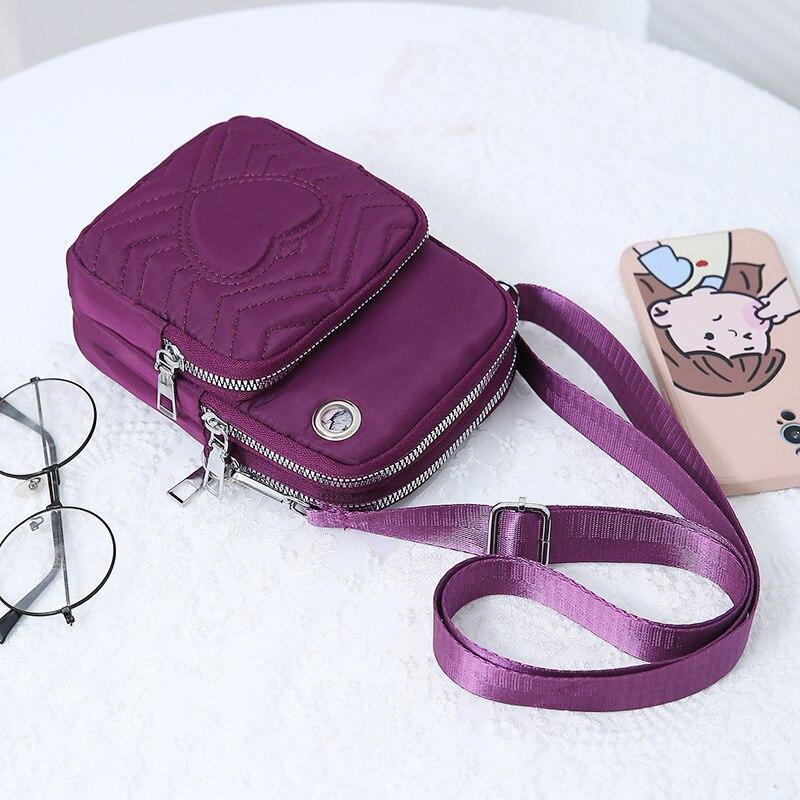 Bolso pequeño de nailon liso Unisex, bolso informal y bolsos, monedero para teléfono móvil, bolsos de hombro de almacenamiento portátiles a la moda