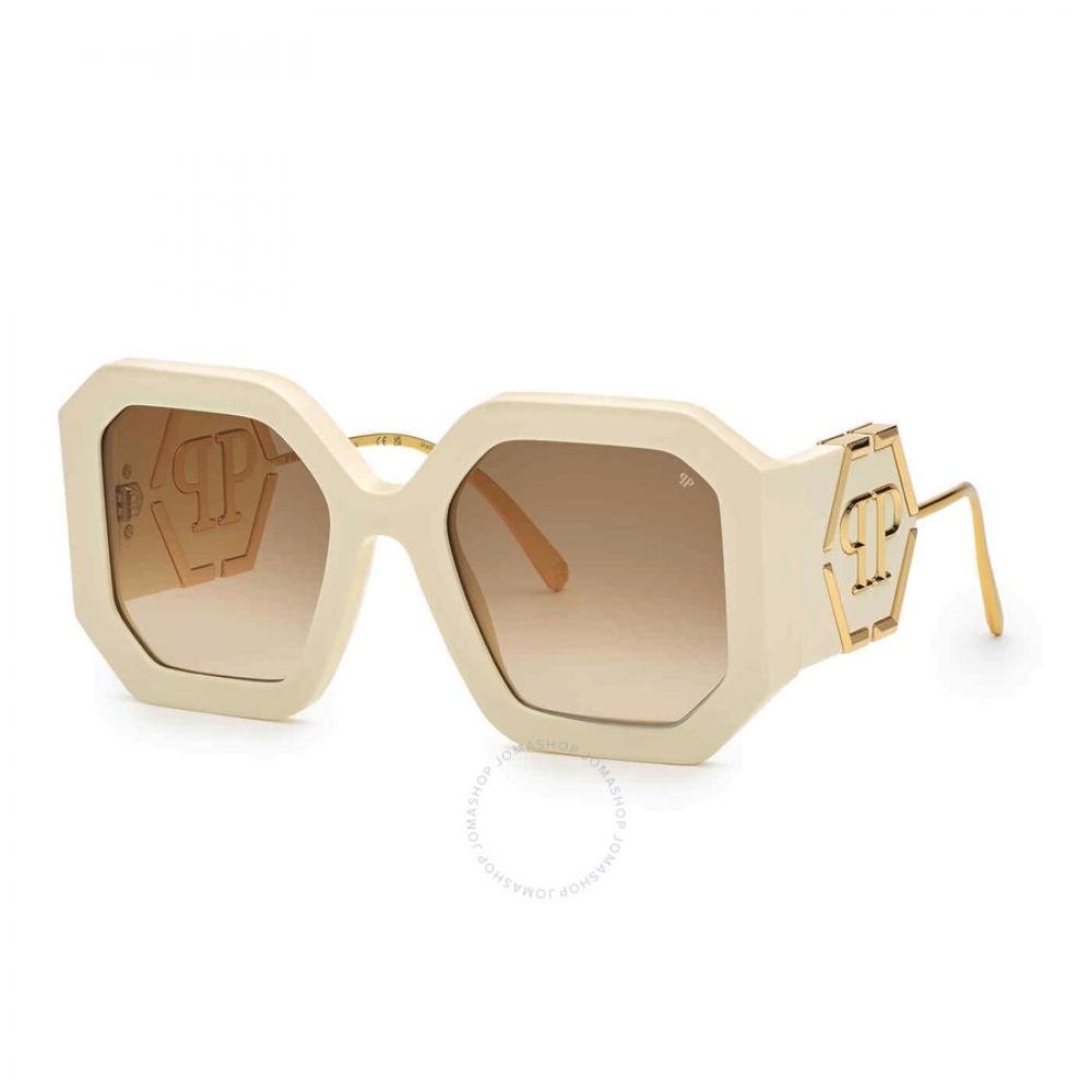 

Philipp Plein Brown Gradient Geometric Ladies Sunglasses Spp067 09zq 54