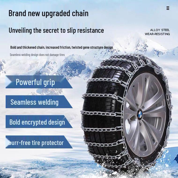 Cadillac CT6 Anti-Skid Car Chains, Fits 235/50R18 & 245/45R19, Bold & Encrypted Design