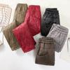 Pants Women's Winter Fashion High-waisted Thin Rhombic Harem Pants Warm Trousers Go