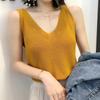 Women'S Fashion V-Neck Knitted Vest Summer Solid Color Sleeveless Casual Tank Top