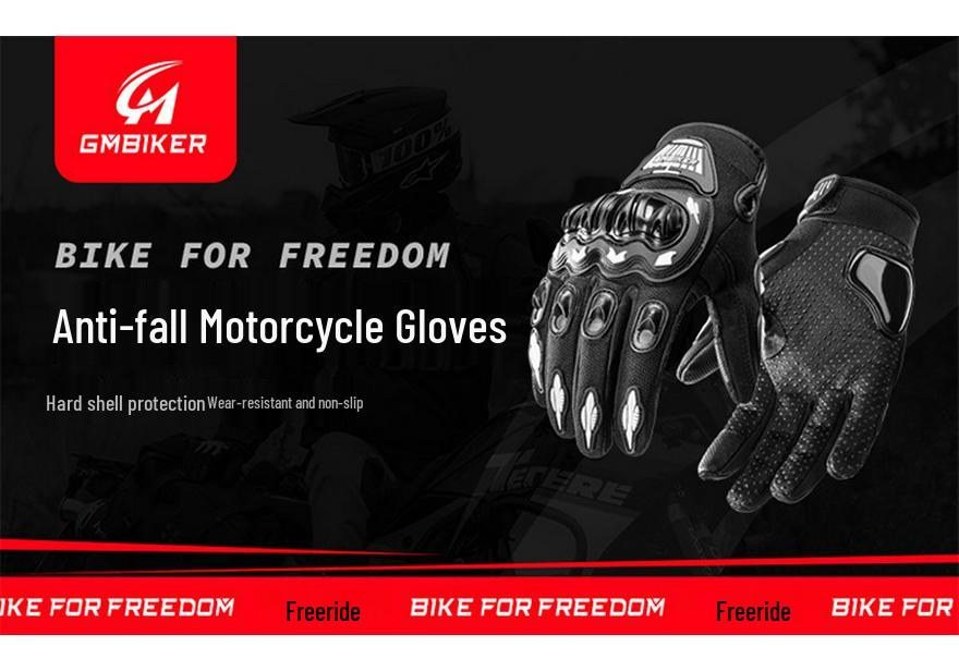 Breathable Touchscreen Motorcycle Gloves - Full-Finger Protection for All Seasons