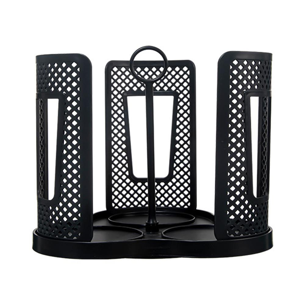 

Пластиковая вращающаяся на 360° подставка для чашек с подносом, настольный органайзер, новый диспенсер для кофейных чашек, дом чёрный