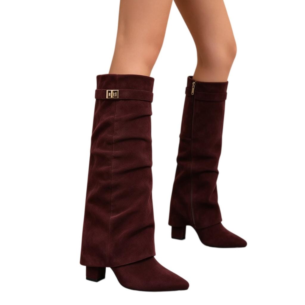 Women's Pointed Toe Knee High Boots Tall Fashion Boots for Fall Winter Everyday Wear