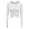 Tangjun Women's Cross-Front Long-Sleeve Yoga Knit Top