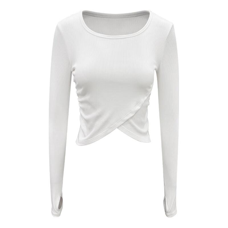 Tangjun Women's Cross-Front Long-Sleeve Yoga Knit Top