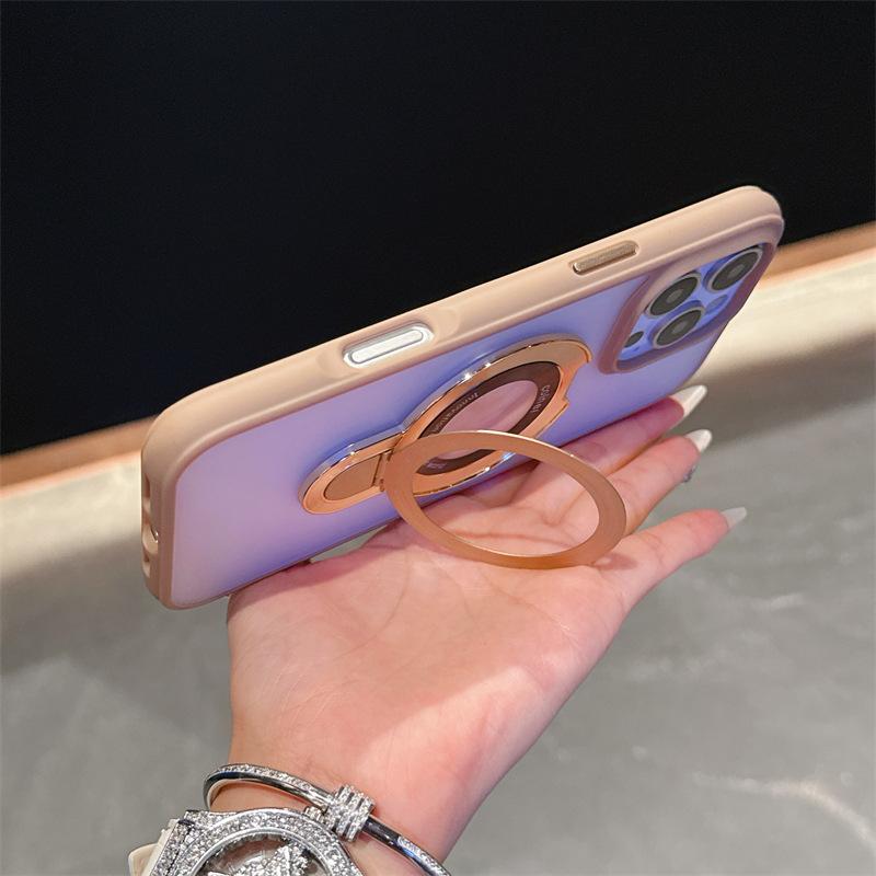 Applicable To Apple 16 ProMax Skin sensitive Magnetic Suction Bracket Mobile Phone Case IPhone 15 Advanced Matte Anti Fall Protection Case