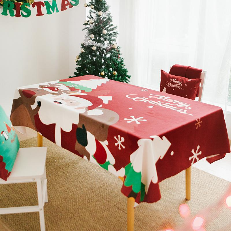 Novoroční dárek Vánoční série Vodotěsný Běžný ubrus na stůl Zesílený Obdélníkový Ubrus na jídelní stůl Ubrus na konferenční stolek