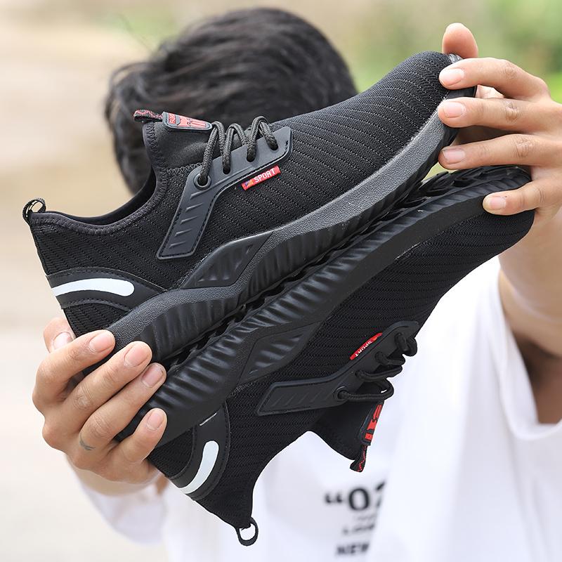 Holfredterse Indestructible Shoes Men Breathable  Work Shoes Steel Toe Cap Puncture-Proof Boots Lightweight Sneakers 912