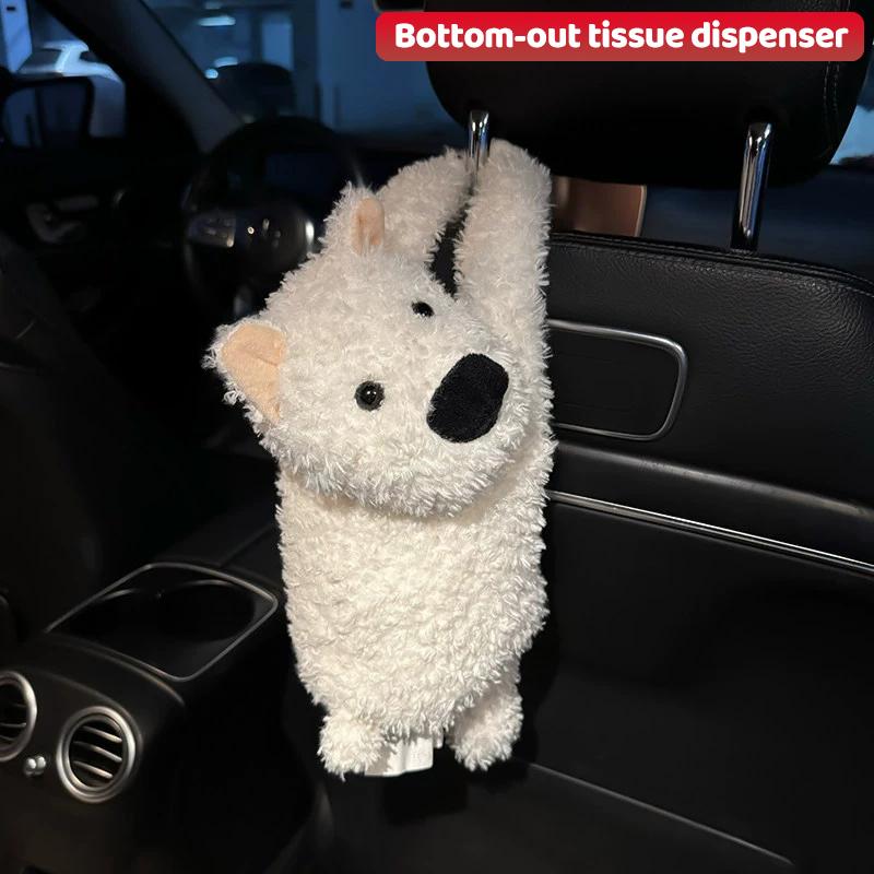 

1pc Universal Car Tissue Hanger Dog Cute Creative Hanging Tissue Holder Vehicle Tissue Case Paper Box