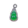 Elegant Green Gourd Unisex Pendant - High-End Diamond-Embellished Alloy, Perfect Gift