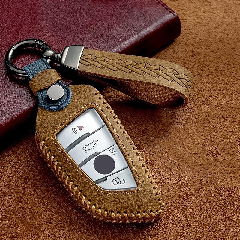 Neue Leder Auto Fernbedienung Schlüsselhülle Abdeckung Schale Fob Für BMW X1 X3 X5 X6 X7 1 3 5 6 7 Serie G20 G30 G11 F15 F16 G01 G02 F48 Keyless