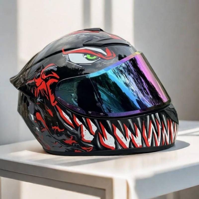 New Locomotive Motorcycle Men's and Women's 3c Full Helmet Motorcycle Personalized Handsome Safety Helmet Winter Windshield Helmet