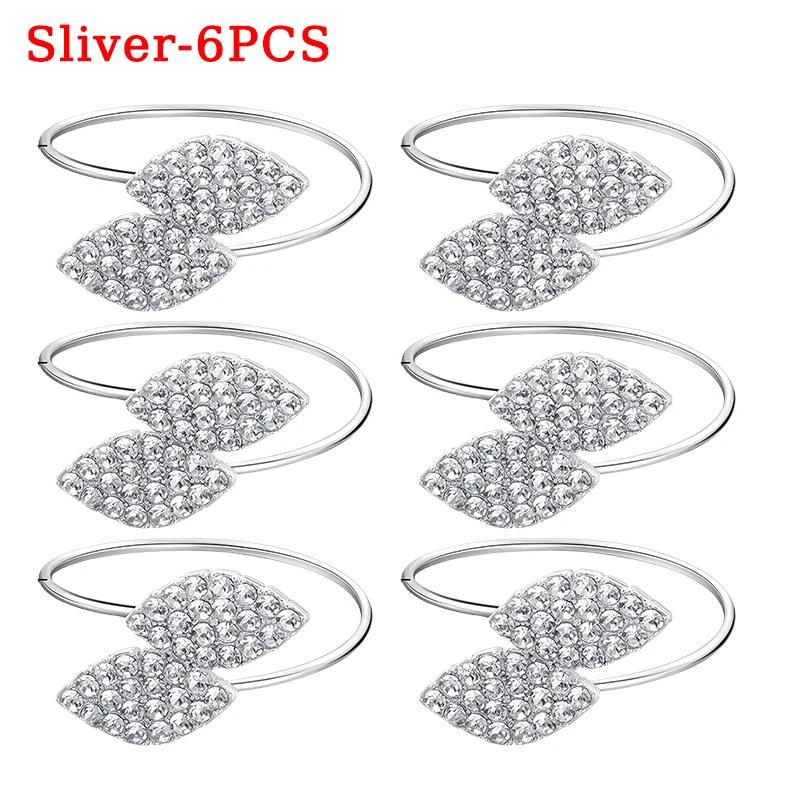 Hotel Buckles Wedding Napkin Ring Table Decoration Party Rhinestone Napkin Wedding Napkin Holder Rings Banquet Leaves Shape