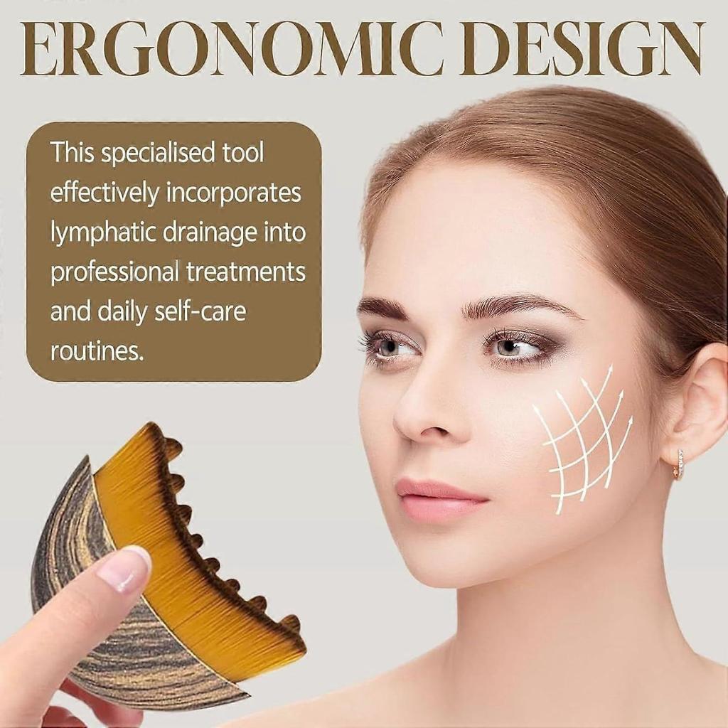 2 Stück Neuer Lymphatischer Kontur-Gesichtspinsel, Kontur-Gesichtspinsel für Lymphdrainage, Ergonomisch Geformt für Präzise Hautanpassung, Gesichtslifting-Werkzeug