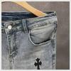 Men's Light Blue Casual Straight-Leg Summer Jeans