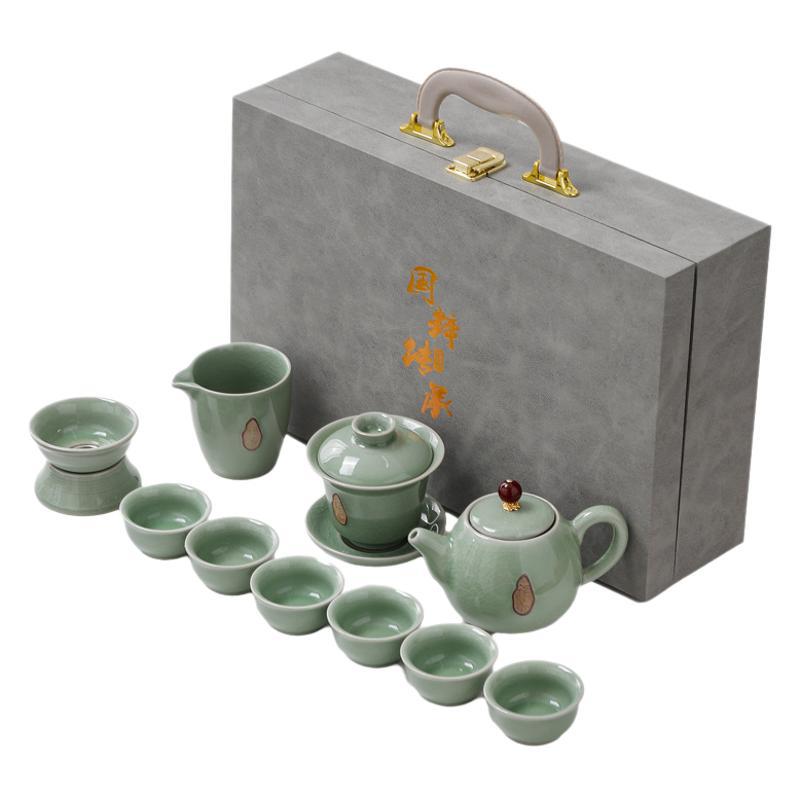 Ge kiln opening Kung Fu tea set, corporate business activities, gifts, Dingchen business gifts