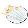 16Pcs Mirror Gold Dinnerware Set Stainless Steel Cutlery Set Fork Knife Coffee Spoon Tableware Silverware Kitchen Flatware Set