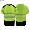 Neu eingetroffen Kurzarm Sicherheits-T-Shirt Orange Hohe Sichtbarkeit Reflektierendes Shirt Mit Taschen Hi vis Arbeitshemd