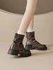 Fashion Booties Height Increasing Spring Autumn Leather New In Woman Short Shoes Trend 2025 Chic and Elegant Pu 39 Ankle Boots for Women