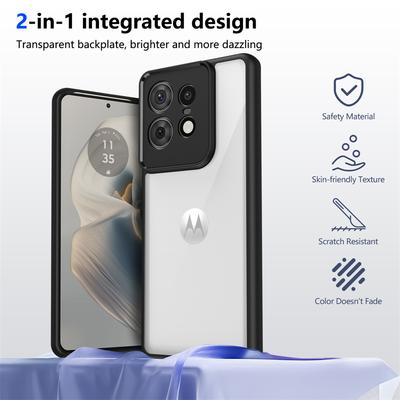 For Motorola Edge 50 Pro XT2403-2 Case Plating Silicone Bumper Shockproof Clear Back Cover Hard Phone Case for Moto Edge 50 Pro