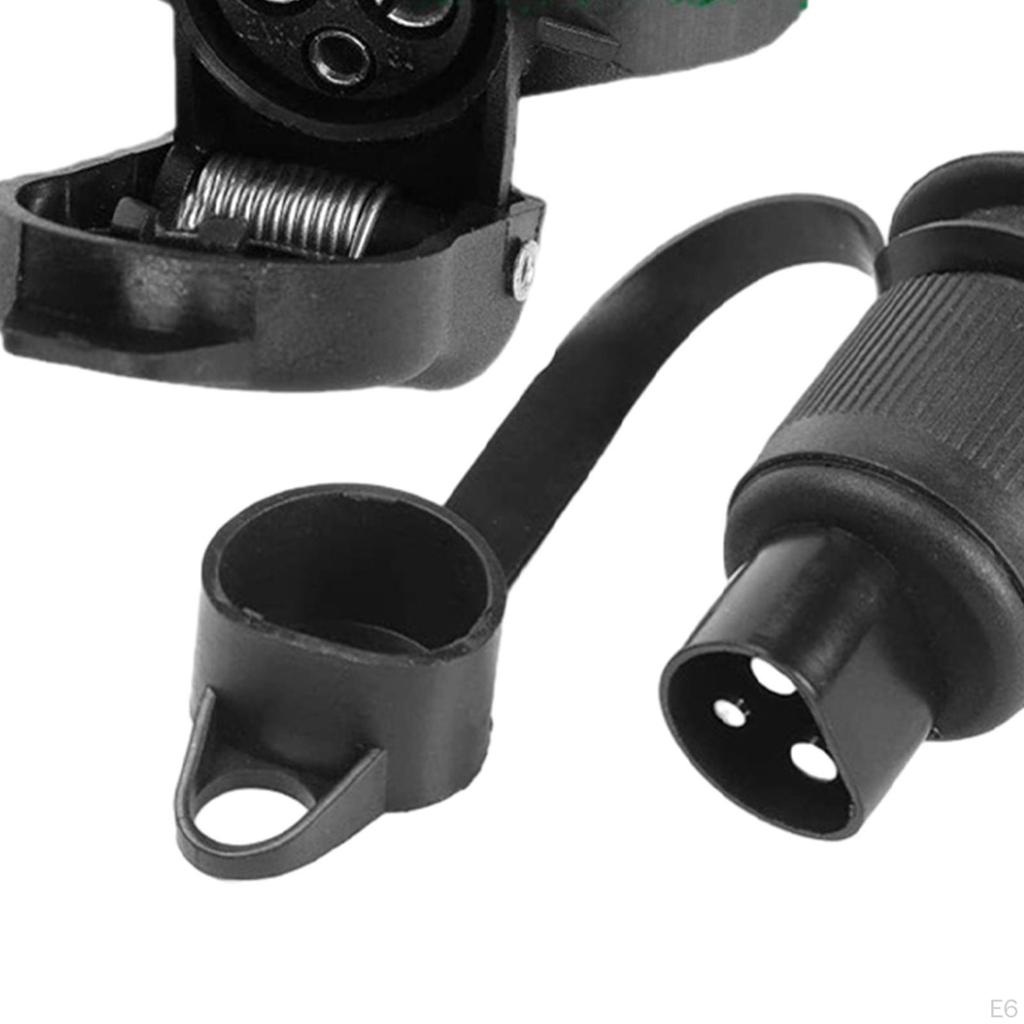 Plug Socket Trailer Connector Adapter 3 Pin Fitment In RV Tractor Towing for Car Boat