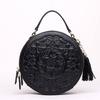 Summer Style Women's Shoulder Bag with Artistic Style, Leather Crossbody Shoulder Bag, Cowhide Small Round Bag