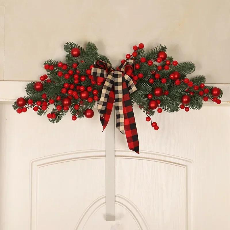 Christmas Red Fruit Lattice Knot Decoration Fascia Santa Claus Bedroom Hangings Lintel Festive Party Home Decor Accessories
