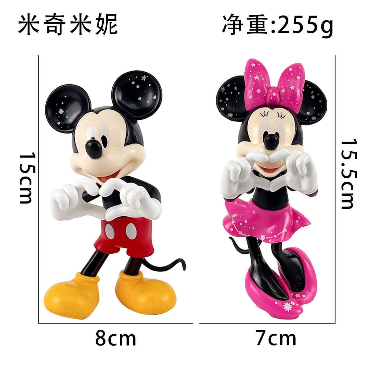 

2pcs/set Anime Trendy Figures Finger Heart Mickey Mouse Minnie Mouse Toys Model Decor Childrens Gift