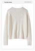 26 Autumn/Winter Women's Cashmere Blend Round Neck Cardigan - Osmanthus Stitch Thick Knit Sweater