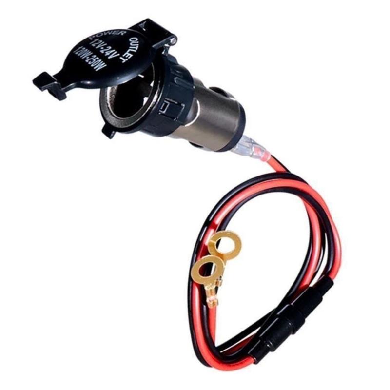 Replacement 12V-24V Power Outlet Socket Cigarette Socket Outlet with Waterproof Cover Auto Accessories