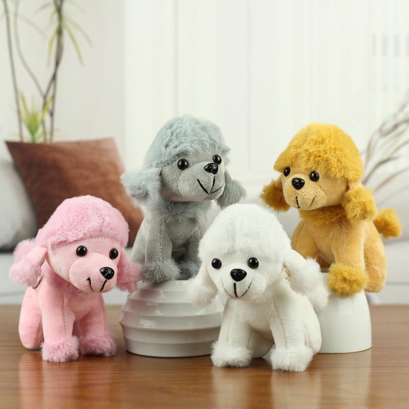 Cute Poodle Plush Toy Tiny Dog Bag Charm Lovely Puppy Plush Short Fur Stuffed Doll
