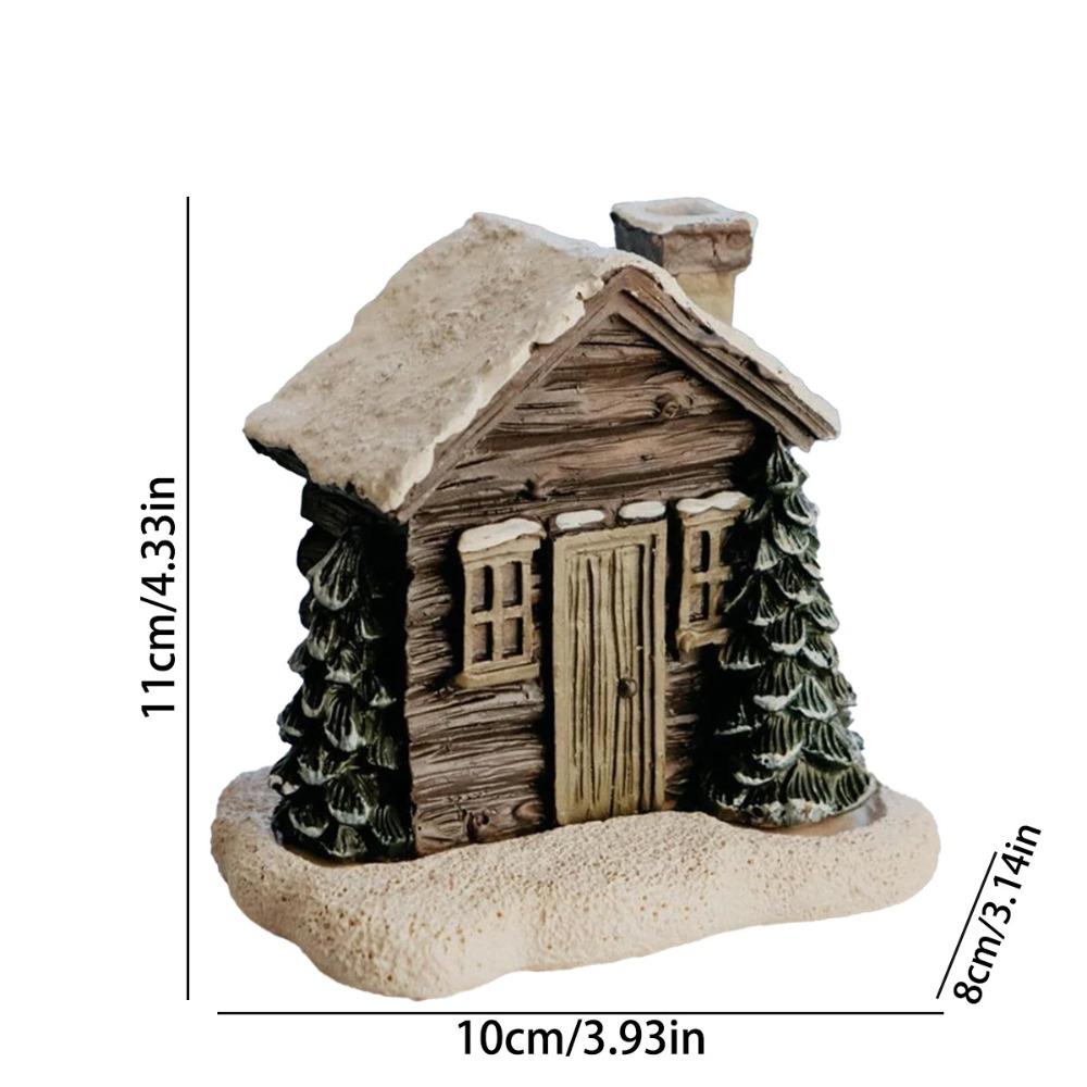 Resin Chimney Hut Decoration Cartoon Christmas Chimney Hut Incense Cone Burner New Year Gifts