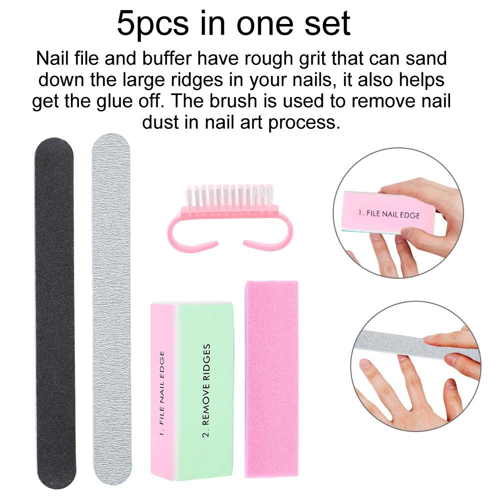 5pcs Professional Manicure Tool Nail Files Buffers Pedicure Nail Art Kit
