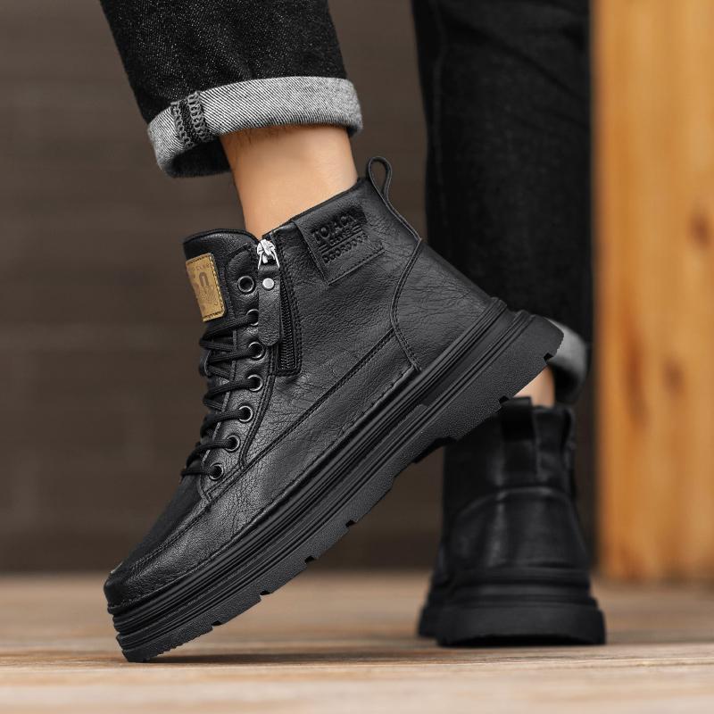 Herren High-Top-Stiefel neue lässige Mode Komfort lässige Stiefel verschleißfest höhenvergrößernd vielseitig High-Top Arbeitsstiefel