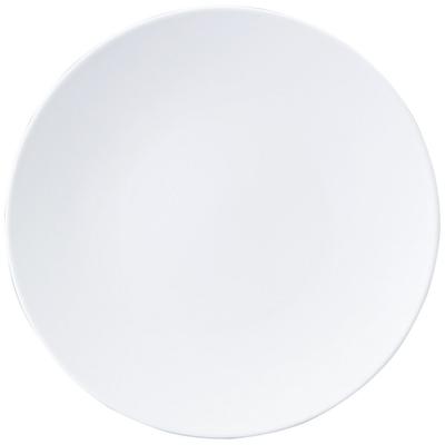 White Collection 23cm Flat Plate, White, Stylish and Simple, Microwave and Dishwasher Safe, 51326-5649