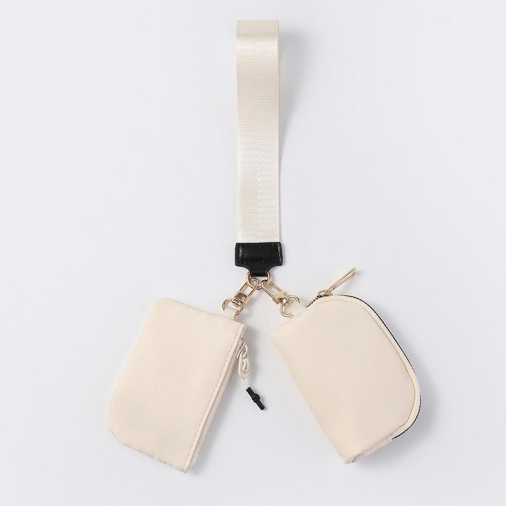 LULU Color Block Waterproof Nylon Coin Purse & Wristlet Key Bag