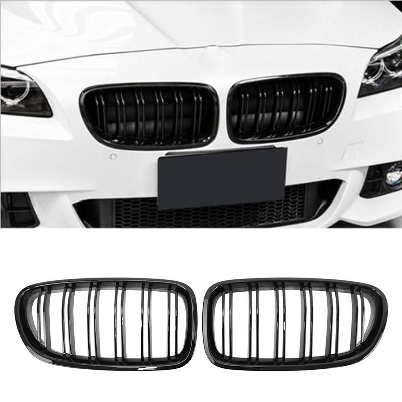 

Для BMW 5 серии F10 F18 автомобильные решетки переднего бампера Kidney Racing гриль с двойной планкой 520 523 525 530 глянцевый черный