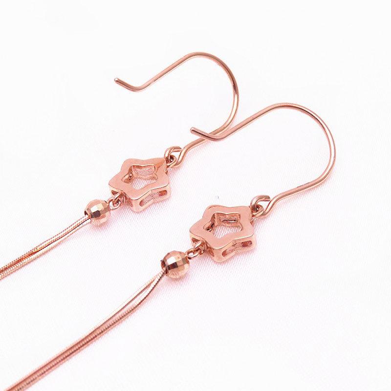 Purple Gold Earrings, Colored Gold-Plated Women S Rose Gold-Plated Trendy Fashion Fringed Snake Bone Earrings.