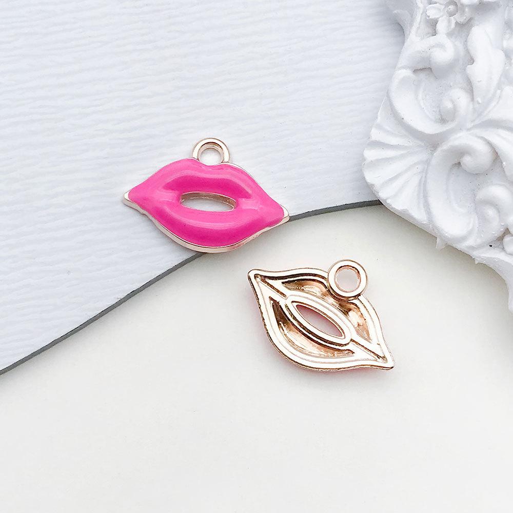1pcs Rose Red Oil Drop Pendant Through The Alloy Earrings Diy Handmade Homemade Accessories Materials Multiple Styles