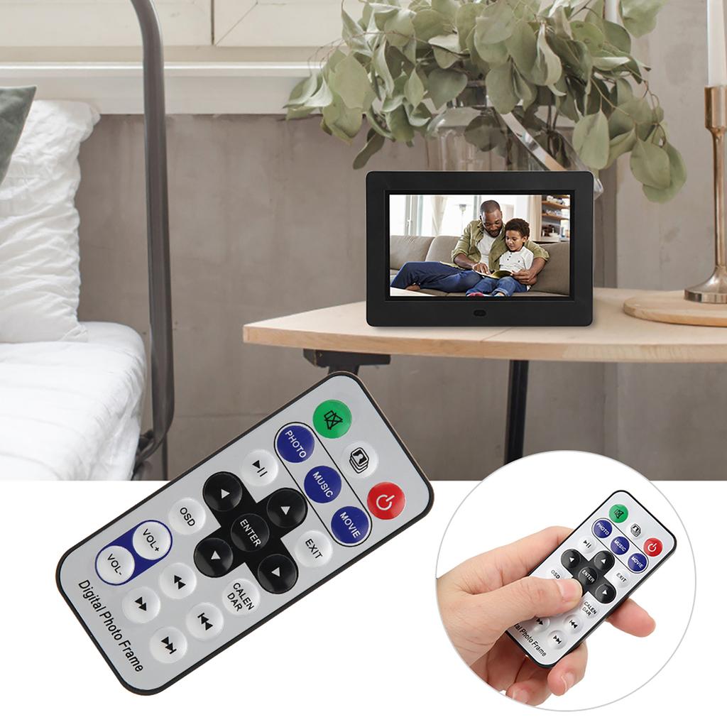 7 Inch 800*480 HD Digital Photo Frame Screen Multiple Languages Screens Ratio 16:9(black  )