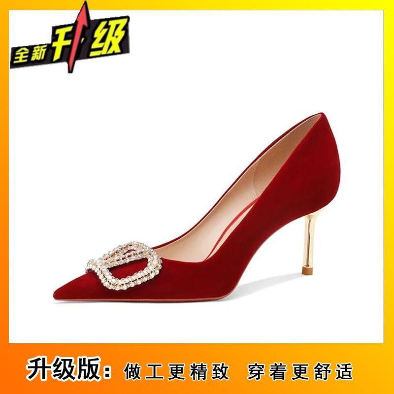 

Модная универсальная обувь на тонком каблуке с острым носком и стразами, женские туфли на высоком каблуке, новинка весна-лето, свадебная обувь для невесты, одинарные туфли для женщин 34
