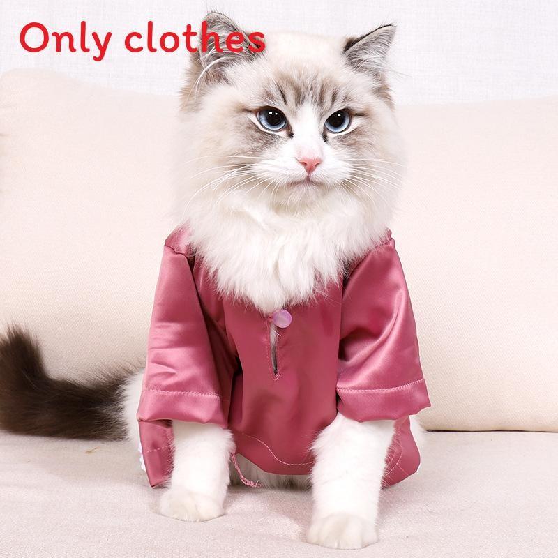 All Clothes Cat Wrapped Pet Clothes Hair Proof Suit Solid Color Fashion Gift