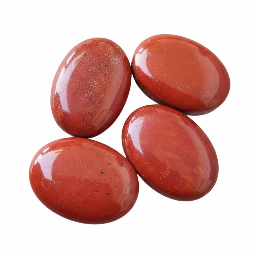 A Grade Red Jasper Gemstones - Oval Shape Flat Back Cabochons for Jewelry Making