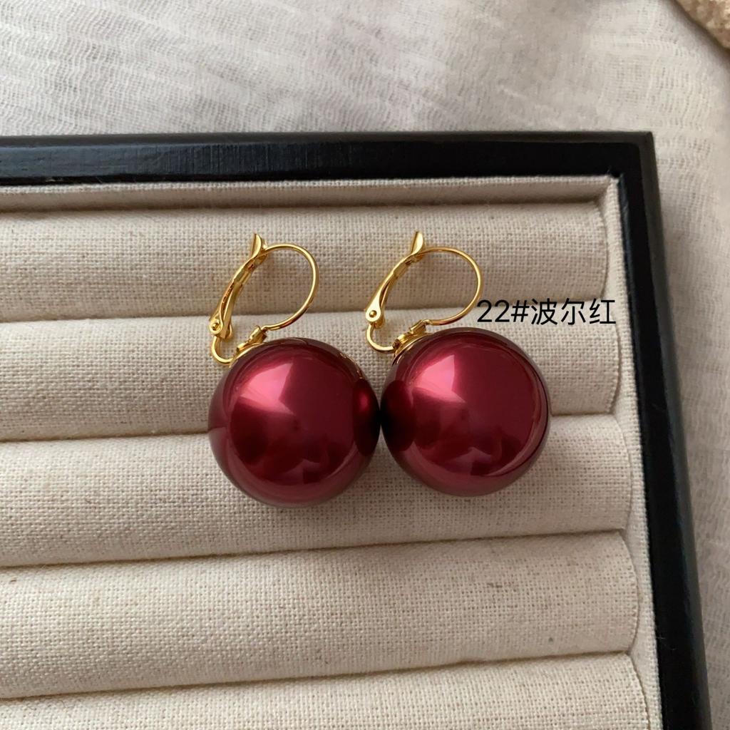 Elegant And Noble, Bright Pearl Ear Buckle Earrings, Commuting Simple Temperament, Multi-Color Light Luxury, High-End Exquisite Earrings