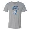 St Peter's University Peacock Mascot Spirit Logo T-Shirt - Athletic Grey