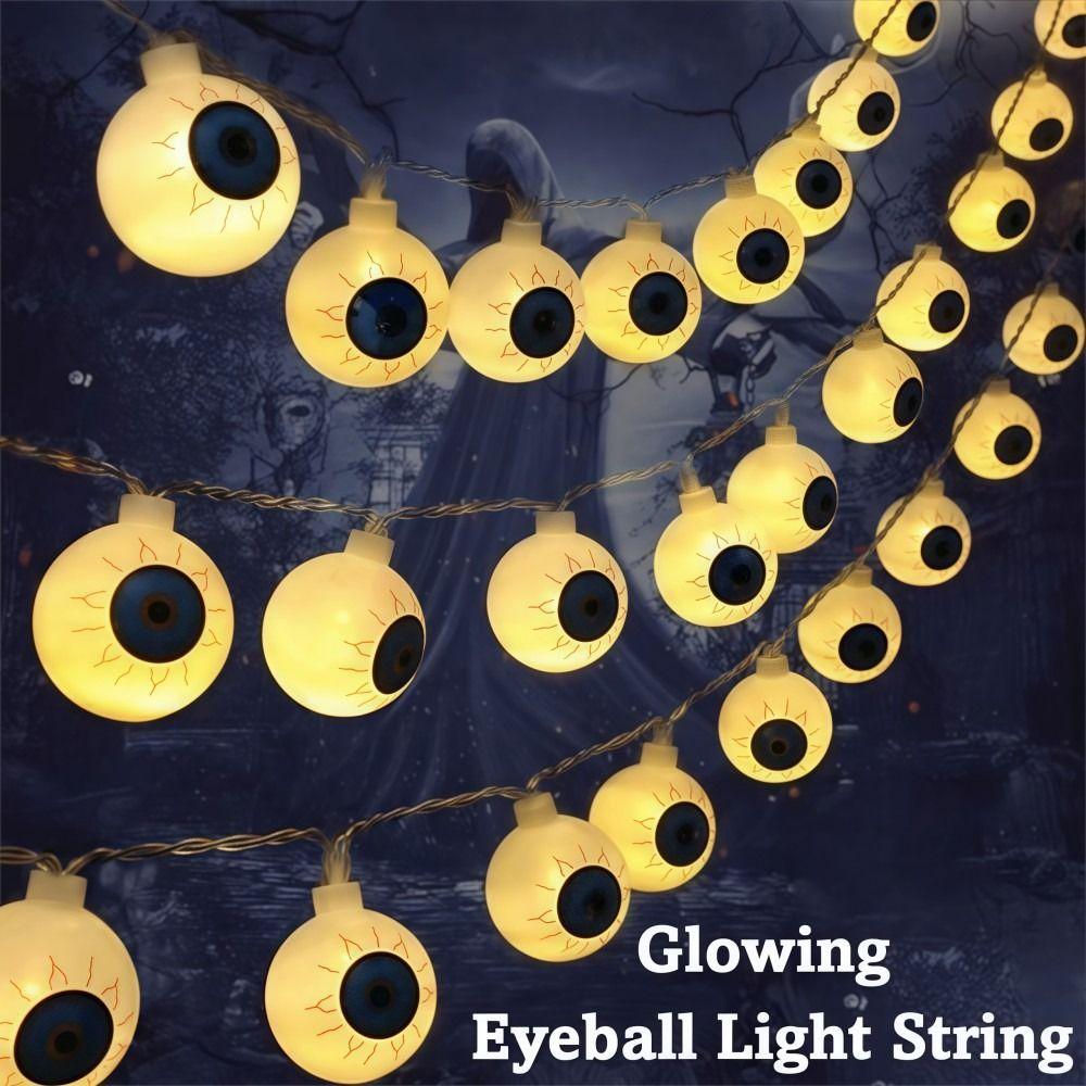 Ten Eyeball String Lights Simulation Glowing Eyeball Hanging Lamp Luminous Eyeballs Halloween