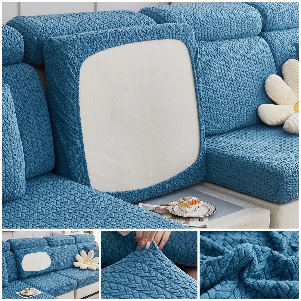 Huse elastice de perne de canapea îngroșate model Jacquard Husă de scaun pentru canapea de protecție pentru sufragerie în formă de L husă de canapea de colț